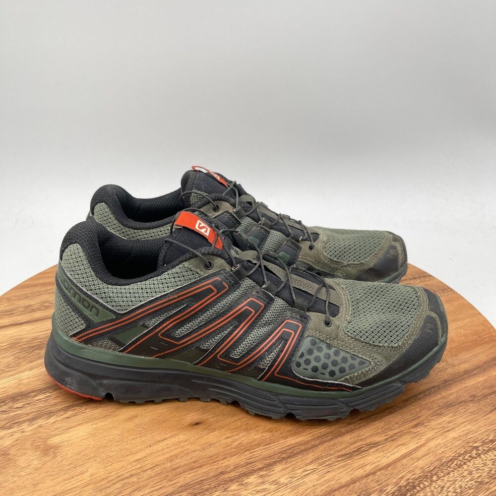 Salomon X-Mission 3 Shoes Mens Size 9 Green Trail Running Comfort Hiking Sneaker